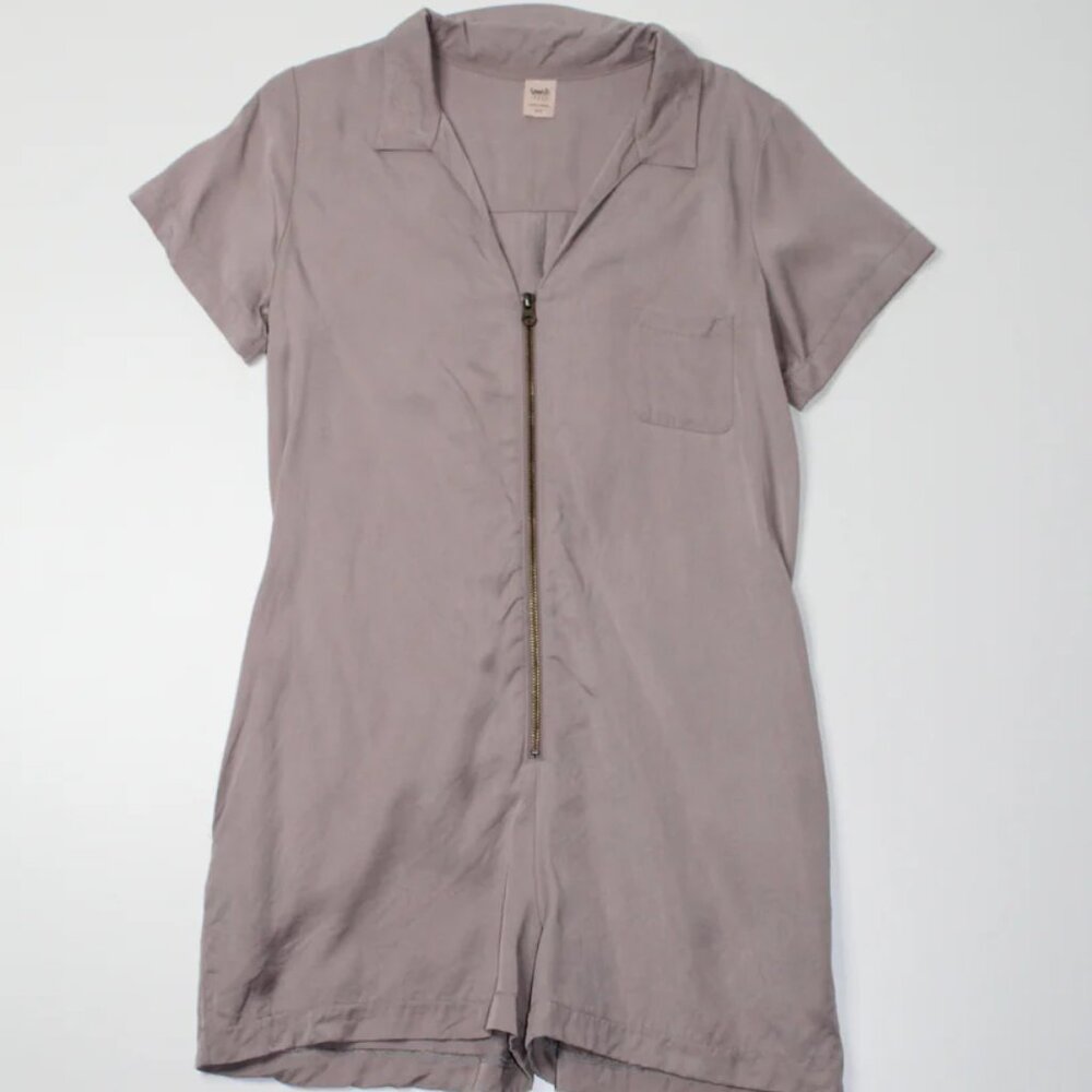 SMASH AND TEES SHORTY ROMPER IN BARELY BLUSH 100% TENCEL